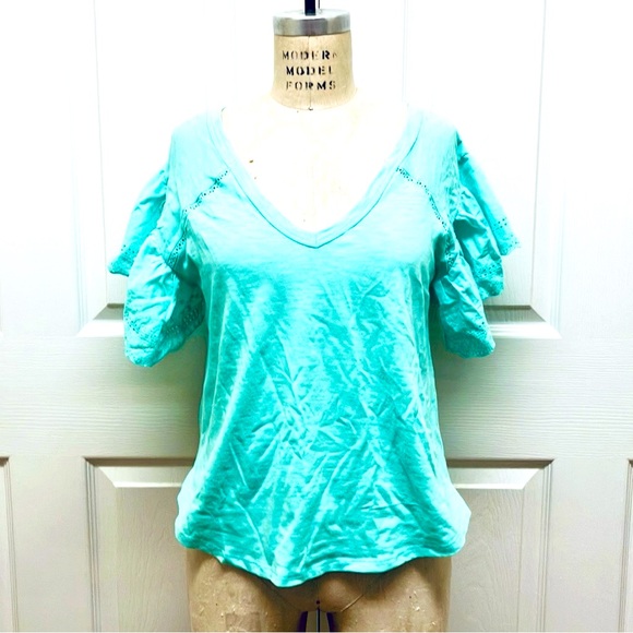 T29 Thread and Clover Seafoam Green Eyelet Shirt - Picture 1 of 5